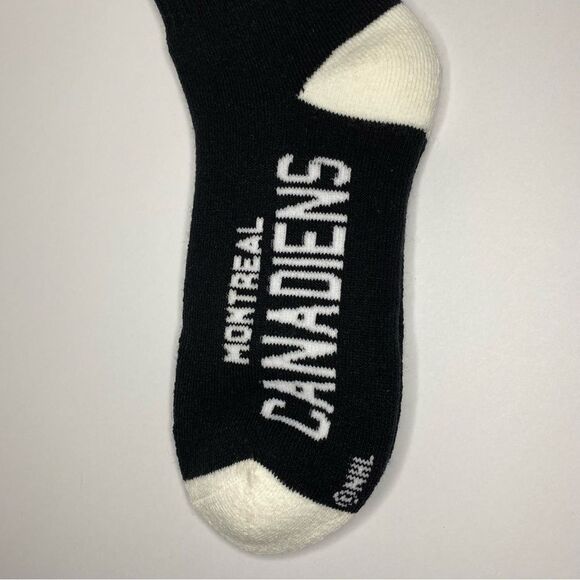 For Bare Feet Black White Montreal Canadiens Icy Hockey Socks L 10-13 - Picture 4 of 8